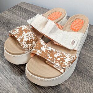 Hey Dude Delray Slides Size 9 Animal Print Summer Gorpcore Nearly New Chunky